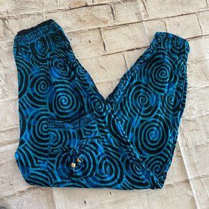Blue and Black Harem Pants